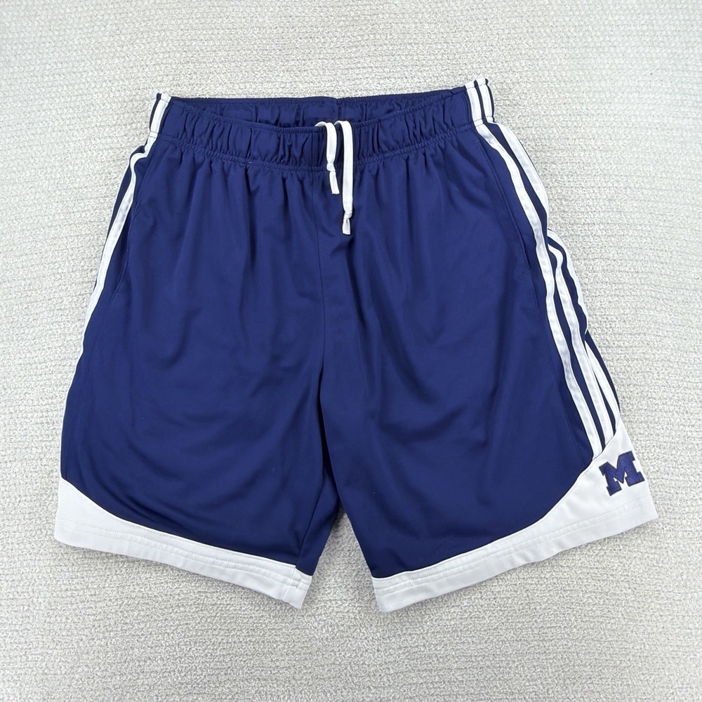 Adidas Michigan Wolverines 2012 Basketball Game Style Shorts Mens XL Blue